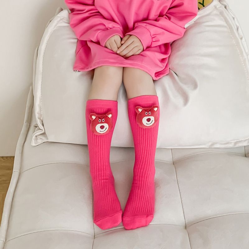 Gấu dâu Tất tất ống dài 100% cotton thu đông cho bé gái