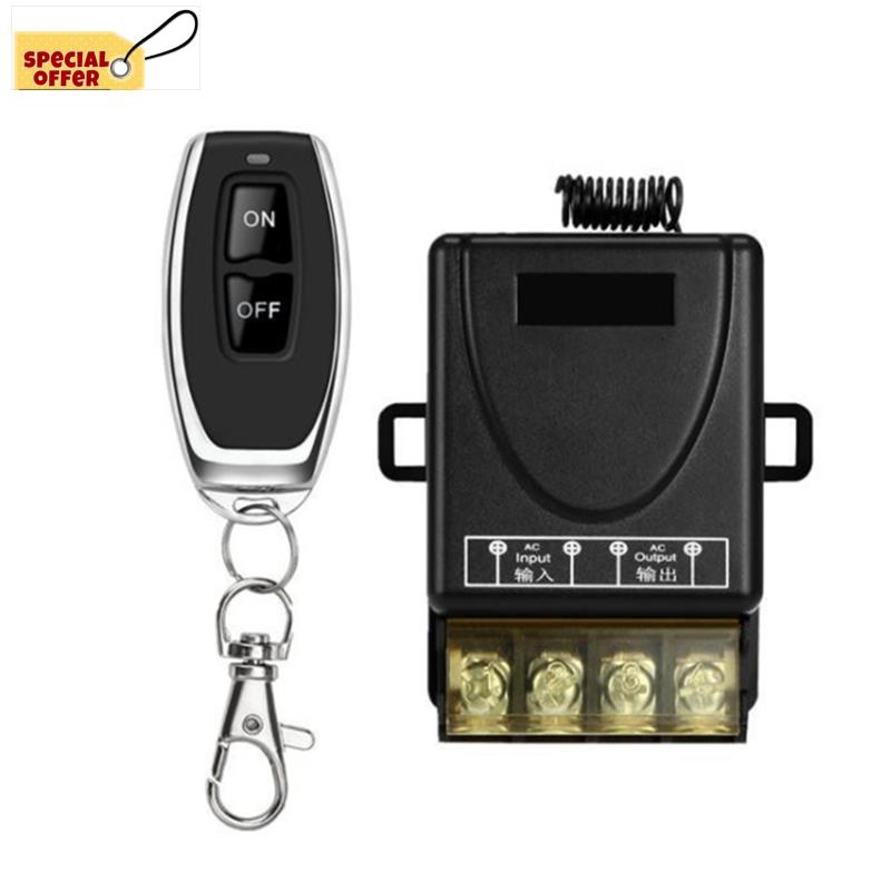 433MHz 220V Water Pump Remote Control Switch 1Ch 30A Receiver Module ON/OFF Wireless RF Transmitter for Light LED