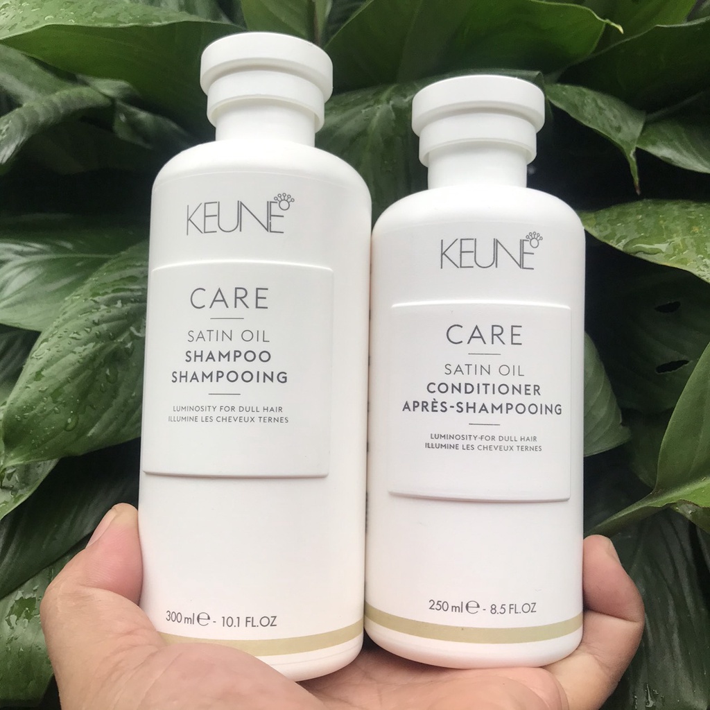 Dầu gội xả dành cho tóc bị xơ rối, hư, khô rụng Keune Care Satin Oil 1000mlx2