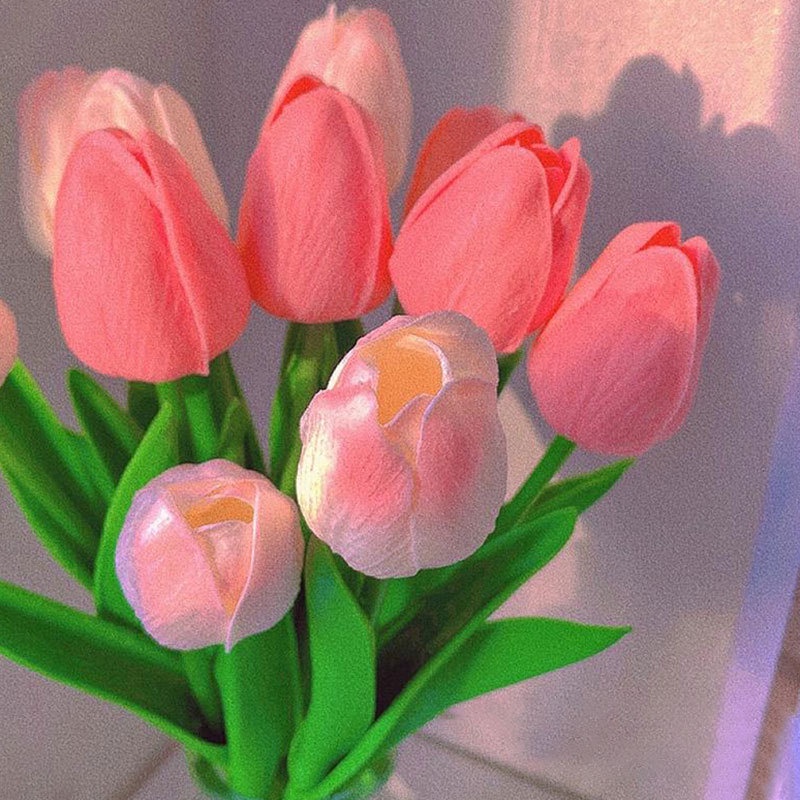 1 Bó Hoa Tulip Nhân Tạo Bằng PU Nhiều Màu 34cm Trang Trí Nhà Cửa / Tiệc Cưới