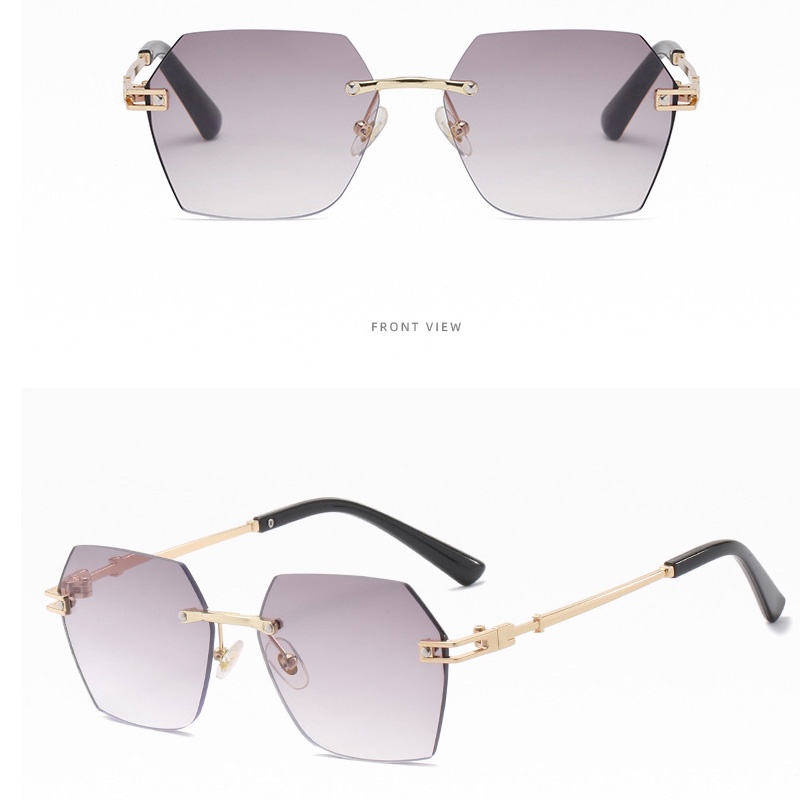 Kính Đọc Sách Không Viền Kim Loại Màu Gradient Chống Ánh Sáng Xanh Thời Trang Hàn Quốc