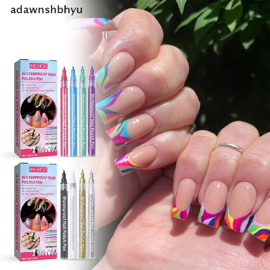 Set 4 Bút Chì Vẽ Trang Trí Móng Tay Nghệ Thuật Chống Thấm Nước