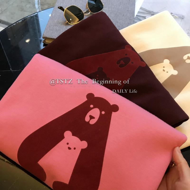 Áo Thun Tay Ngắn Hoạ Tiết In Thiết Kế Oversized Phong Cách Hàn Quốc