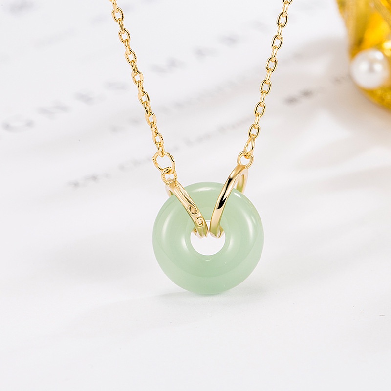 Vòng cổ Mặt Ngọc Bích Hetian Thời Trang 520 Sang Trọng Cho Nữ