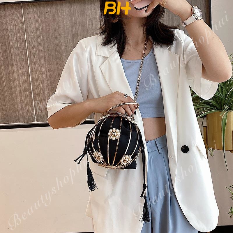 Túi Đeo Chéo Cầm Tay Một Bên Vai Bóng Tròn Kim Cương Ngọc Trai Kim Cương Tròn Mới 2023 Cho Nữ