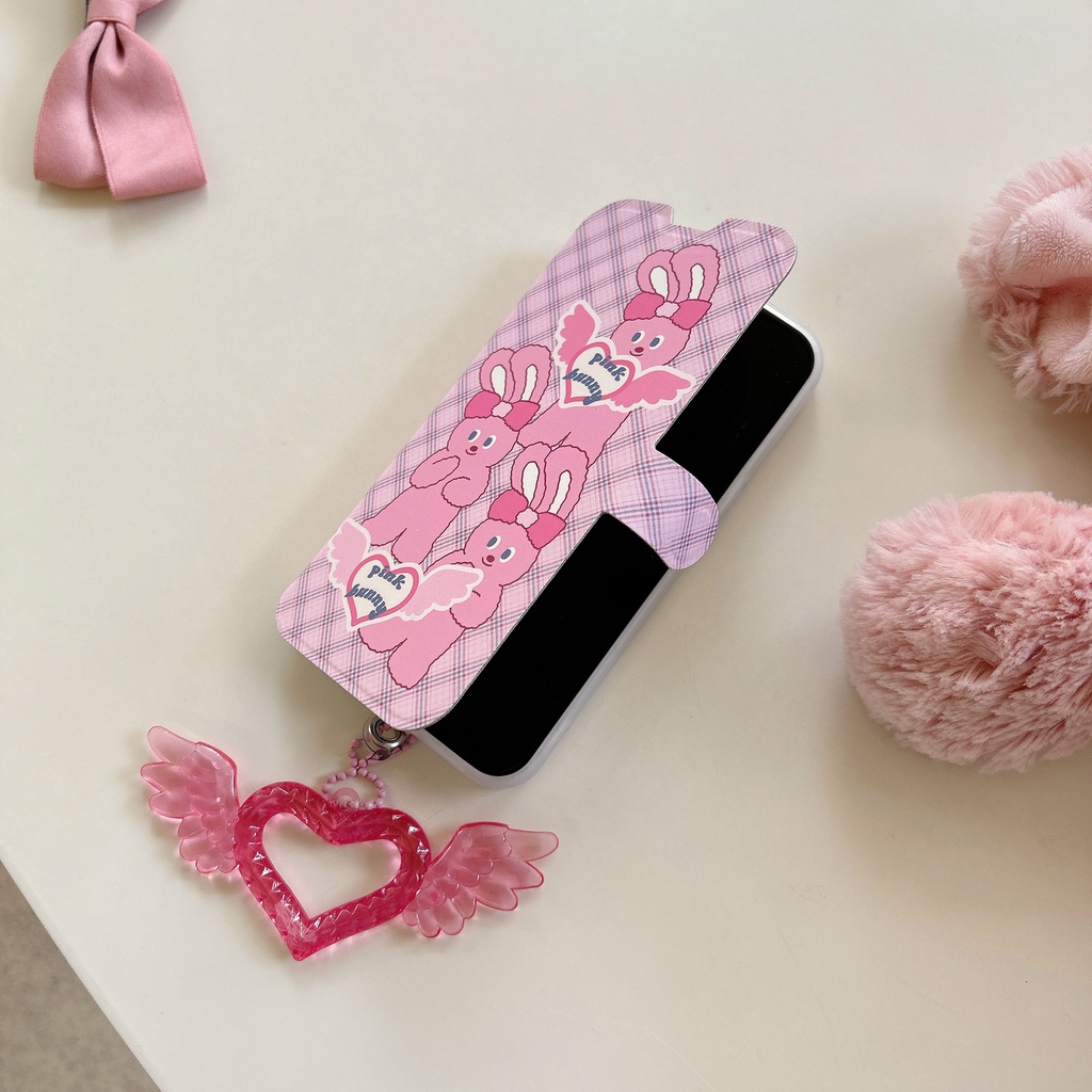 Ốp Điện Thoại tpu silicone Mềm Trong Suốt Nắp Lật Chống Sốc In Hình Thỏ Hoạt Hình Cho iPhone 14 13 12 11 PRO MAX