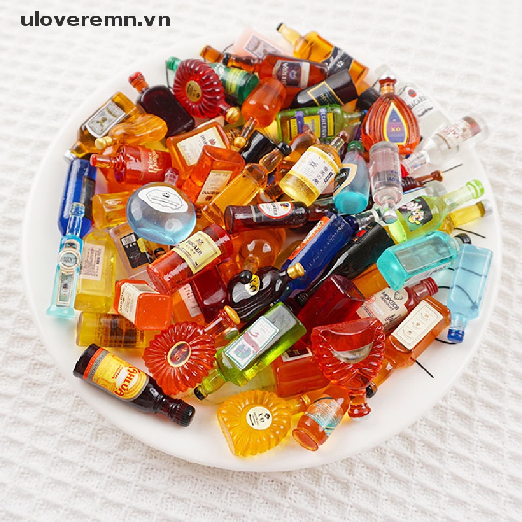 Set 10 Chai Rượu Mini Tỉ Lệ 1: 12 Xinh Xắn Dùng Để Trang Trí Nhà Búp Bê