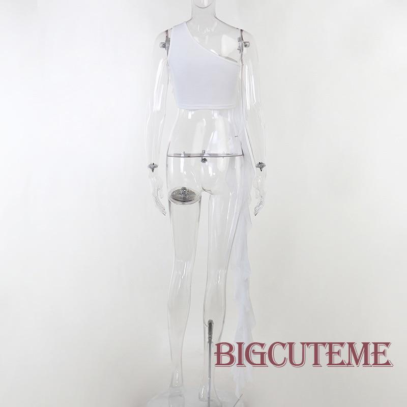 [] - Áo Crop Top Không Tay Nhún Bèo Màu Trơn Đính Hoa 3D Tua Rua Màu Trơn Thích Hợp Đi Tiệc Xuân Hè / Trắng / Cà Phê