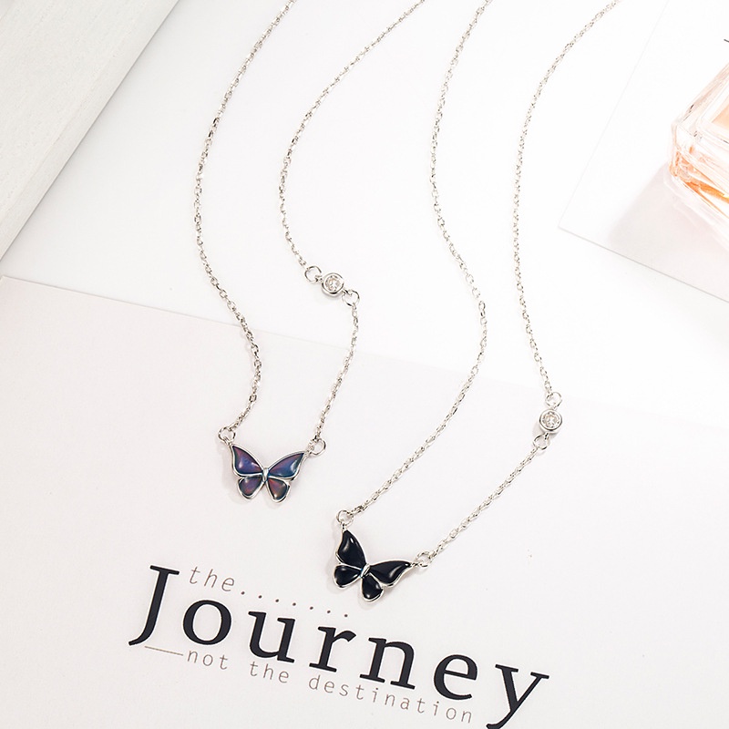 Vòng cổ Hình Bướm Đổi Màu Theo Nhiệt Độ Thời Trang Sang Trọng Cho Nữ