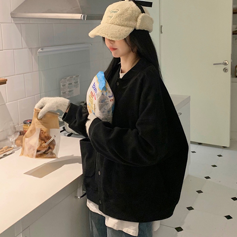 IELGY   Áo Khoác Bóng Chày cardigan Thiết Kế Cảm Giác Thời Trang niche Dành Cho Bạn Nữ