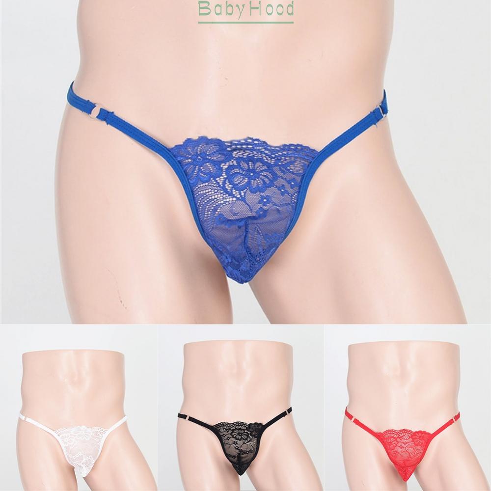 Men Sissy See through Lace Bulge Pouch G-string Thong Low Rise T-back  Underwear#BBHOOD