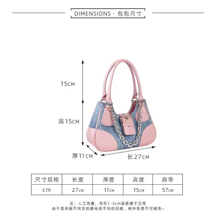 Túi Xách Kẹp Nách Đeo Vai Cỡ Nhỏ Màu Tương Phản Thời Trang Cho NữĐồ Chơi Haobing Boutiquu