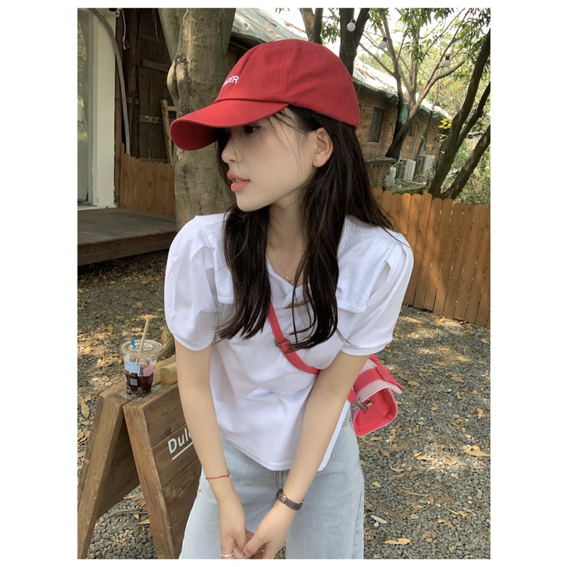 Áo Thun Ngắn Tay Dáng Ôm Thiết Kế Bất Đối Xứng Thời Trang Mù