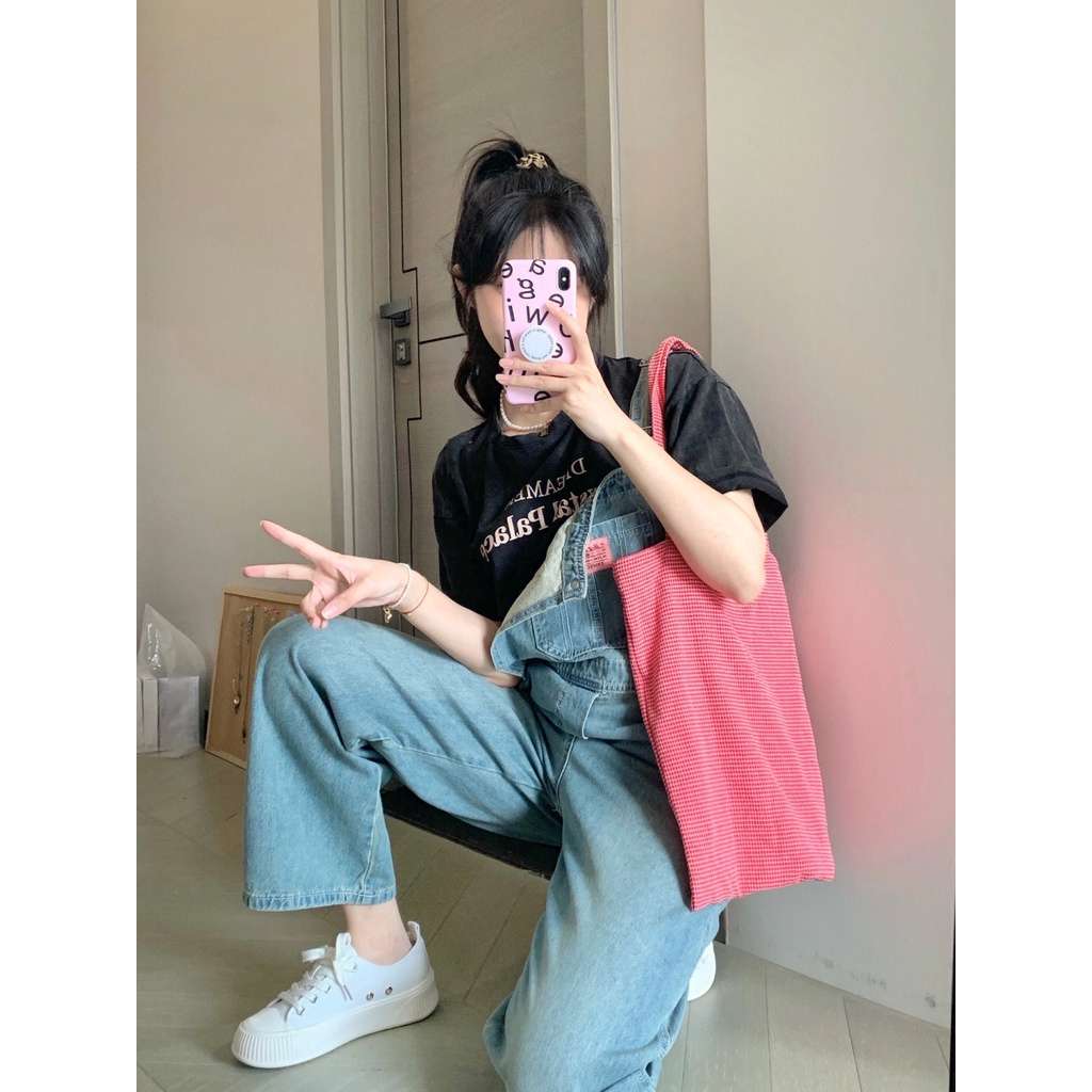 NRVP Áo Thun 100% Cotton Tay Ngắn Dáng Suông In Họa Tiết Hoạt Hình Phong Cách Hàn Quốc Cho Nữ