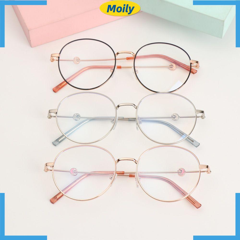 Mắt Kính Gọng Tròn Bằng Kim Loại Siêu Nhẹ Chống Tia Bức Xạ