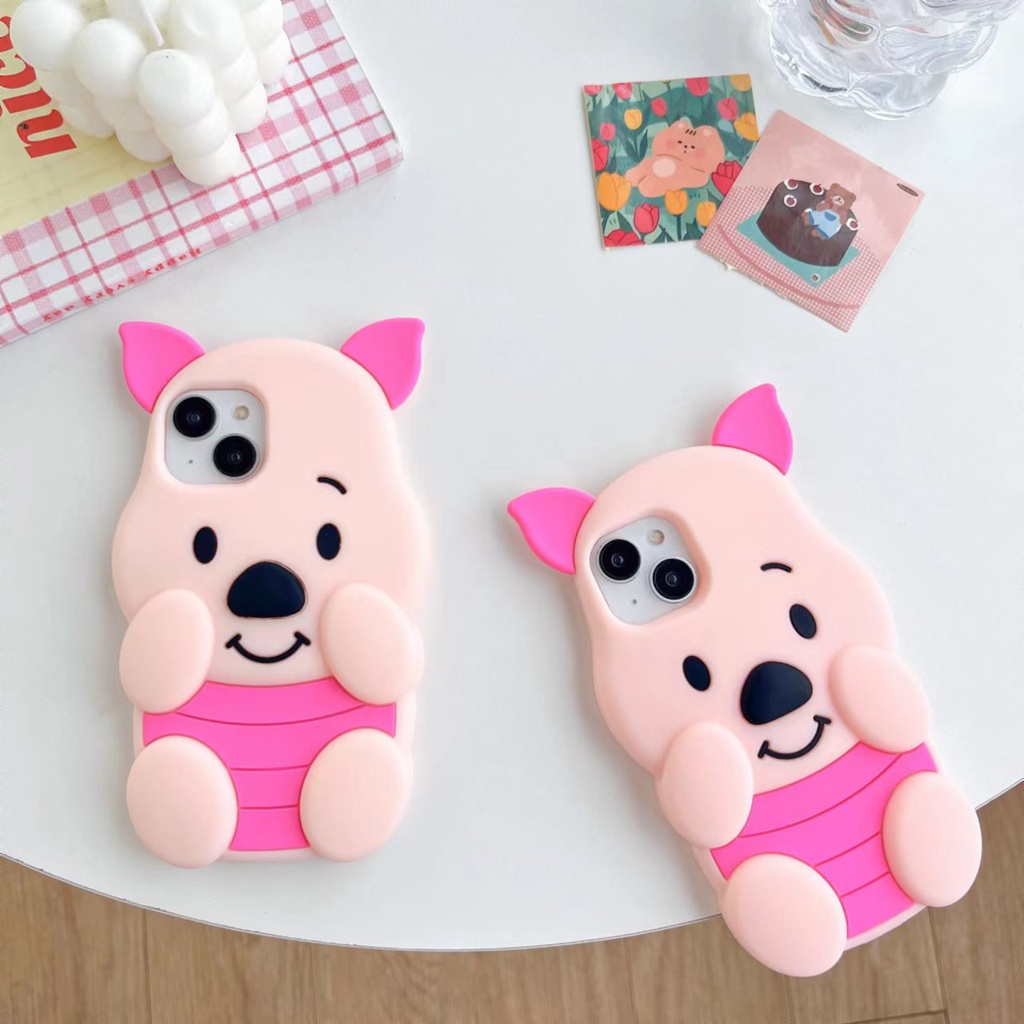 DISNEY Ốp Điện Thoại Silicon TPU Mềm Hình Heo Hoạt Hình 3D Cho iPhone 14 13 12 11 Pro MAX