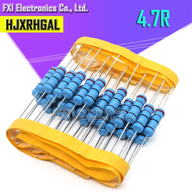 Set 20 Điện Trở Màng Kim Loại 4.7 ohm 2W 4.7R 4R7 Mới