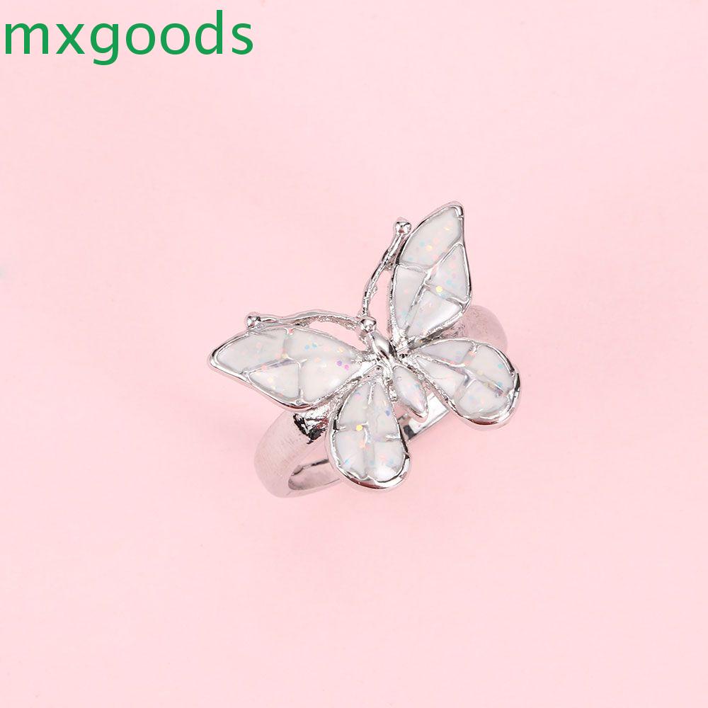 Nhẫn Đeo Tay Kim Loại Đính Đá Opal Giả Thời Trang Cho Nữ