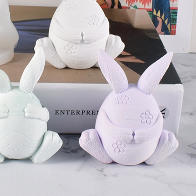 Khuôn Silicone Làm Nến Hình Thỏ Không Mặt Trang Trí DIY