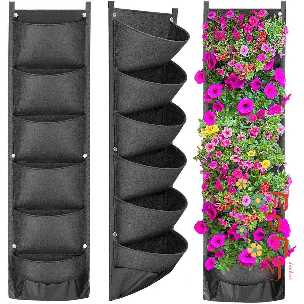 Túi Trồng Cây Treo Tường Bằng Vải Nỉ Nhiều Màu Sắc 4/7 Cổng Tiện Dụng