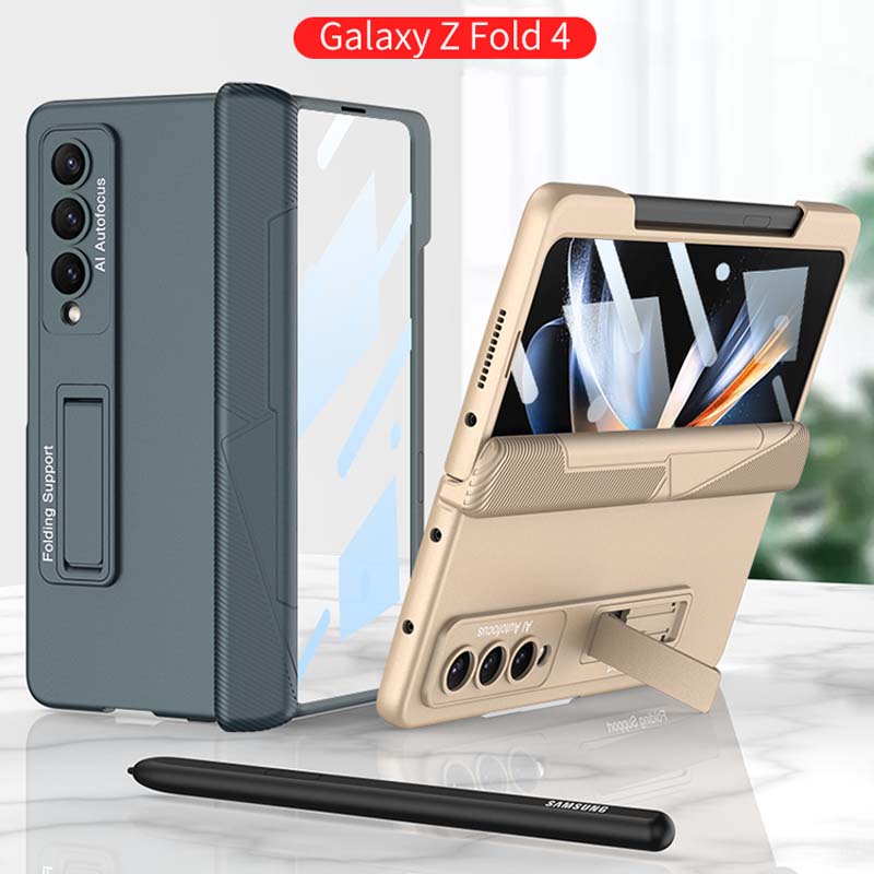 Ốp Điện Thoại Kính Cường Lực Gập 3 HD Có Ngăn Đựng Bút Cho Samsung Galaxy Z Fold4