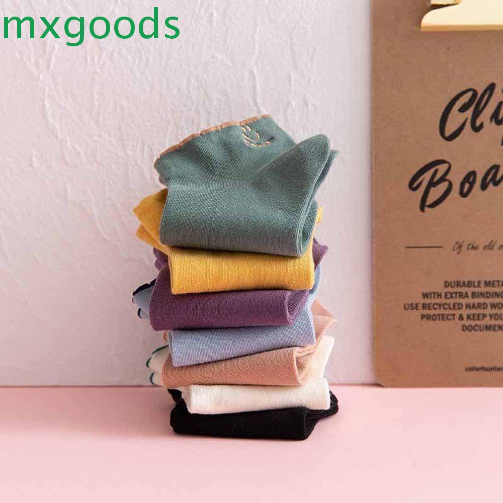 Set 7 Đôi Vớ Cổ Ngắn In Chữ Và Mặt Cười Thoáng Khí Thoải Mái Phong Cách Harajuku In Họa Tiết Hoạt Hình Nhiều Màu Cho Nữ