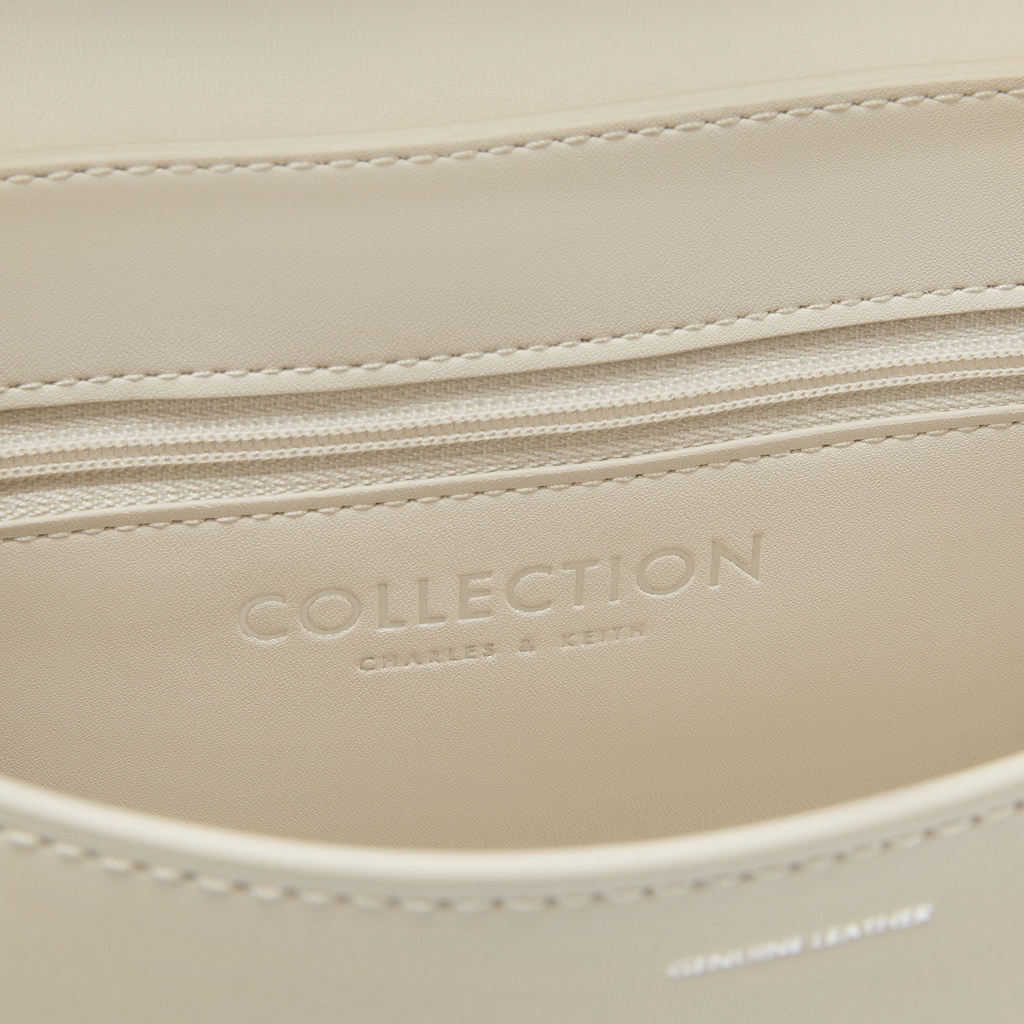 Charles and KEITH23 Xuân Hè / Mới SL2-80840528 Túi Đeo Chéo Nhỏ Hình Vuông Trang Trí Nút Thời Trang Cho Nữ