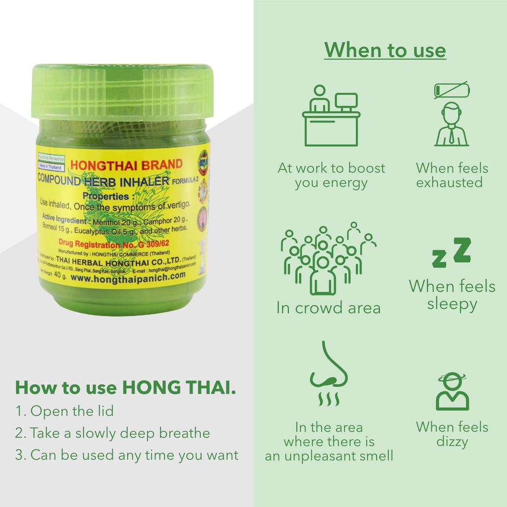 Dầu Hít Thảo Dược Hongthai 40g Thái Lan