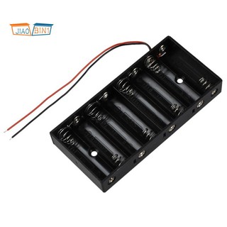 New plastic 8 x 1.5v aa 2a cell battery holder storage box standard 12v case with lead wire