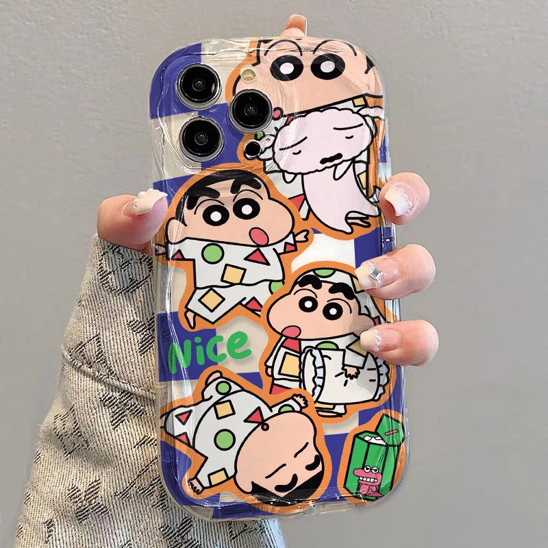 ✅Ốp Điện Thoại Mềm Trong Suốt Chống Sốc In Hình Shin-Chan Cho iPhone14 / 13promax 12 / 11 7 / 8p xsxr