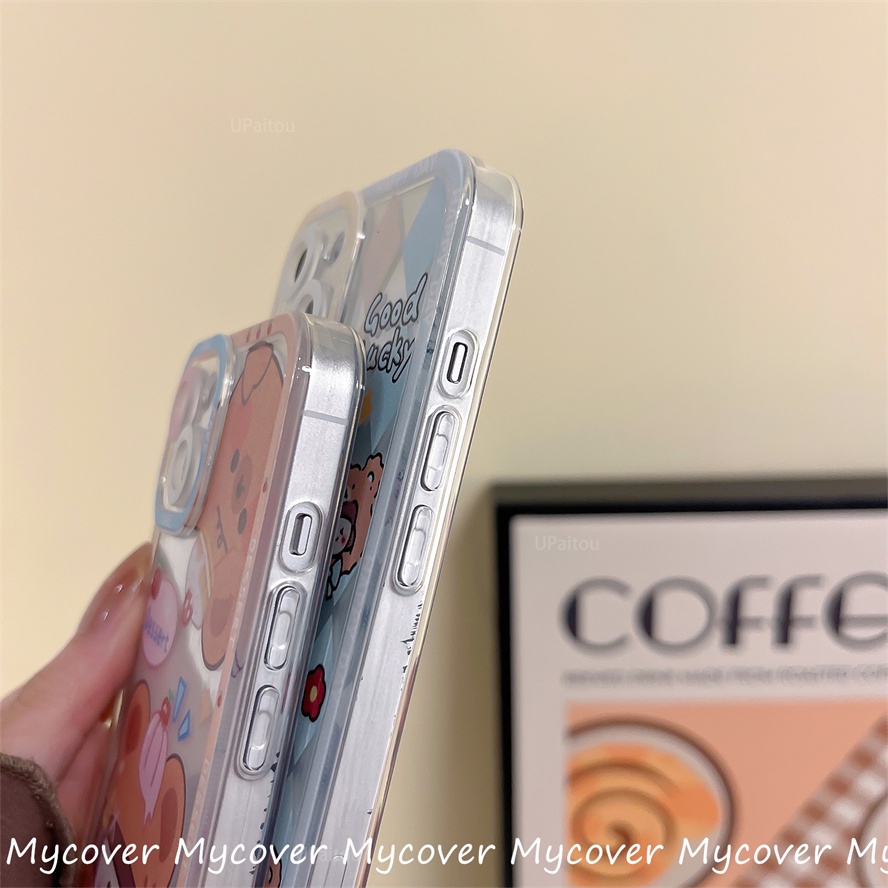 Ốp Điện Thoại Silicon Họa Tiết Hoạt Hình Chú Gấu Dễ Thương Cho Iphone 11 12 13 14 Pro Max X Xr Xs 8 7 6 Plus SE 2020