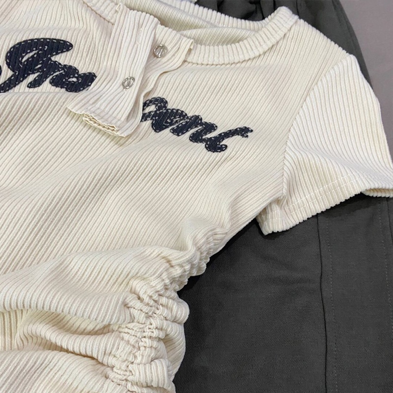 Áo thun NRVP tay ngắn dáng ôm in họa tiết độc đáo thời trang đường phố Hàn Quốc cho nữ