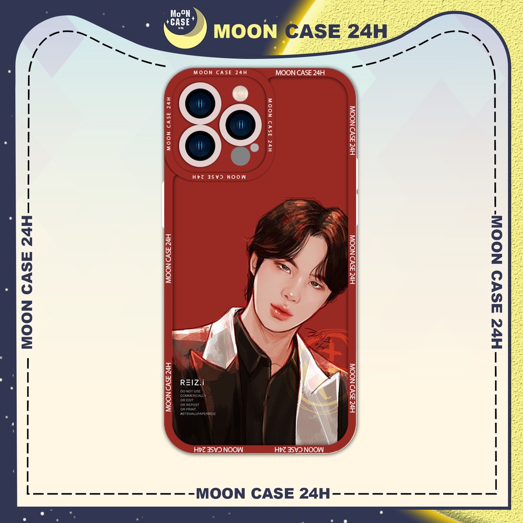 Ốp lưng iphone MOON CASE 24H Kim Seok-jin(BTS) Anime Art ip 8/x/xs/xs max/11/12/13/14pro/plus/promax