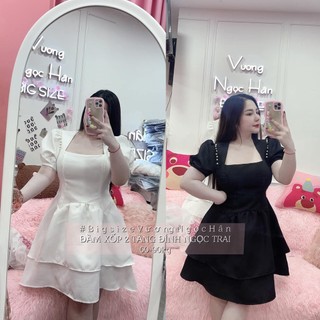 ĐẦM XỐP 2 TẦNG ĐÍNH HẠT BIGSIZE VƯƠNG NGỌC HÂN