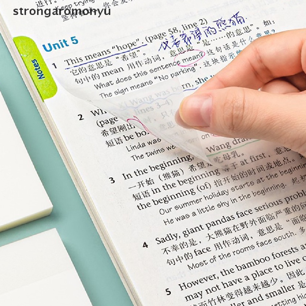 Set 100 Tấm Giấy Ghi Chú Trong Suốt Chống Thấm Nước Tiện Lợi