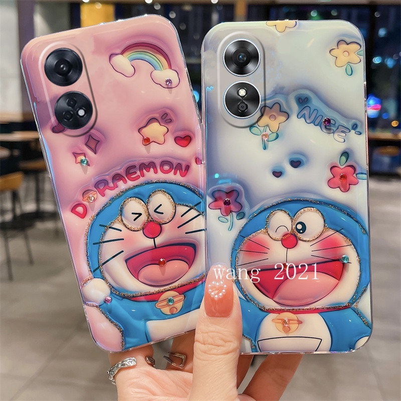 Ốp Điện Thoại Dẻo Họa Tiết Hoạt Hình Doremon 3D Dễ Thương Cho OPPO Reno8 T 8T Reno 8 T A78 5G 4G A17 A17k 2023