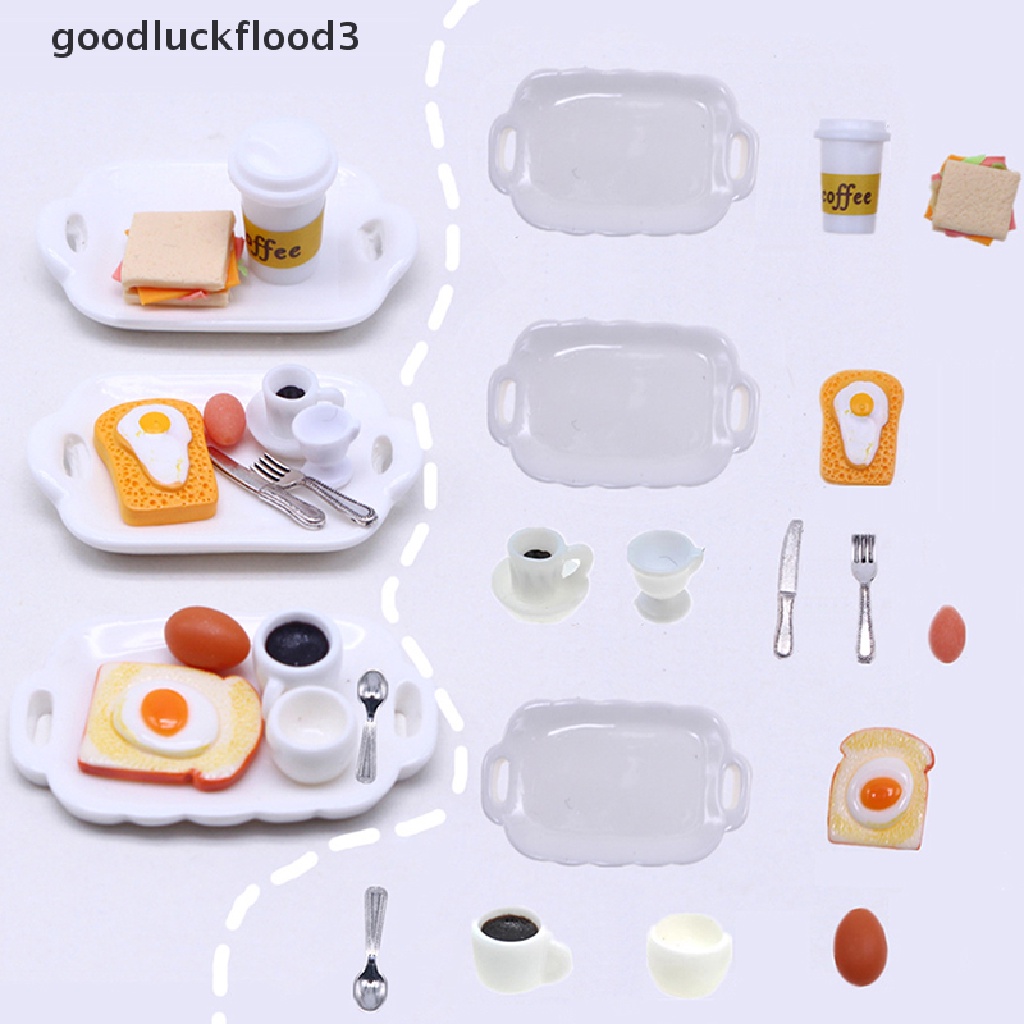 1 Set Đồ Chơi Gồm Muỗng / Nĩa / Đĩa / Muỗng / Bánh Mì Tỉ Lệ 1: 12 Trang Trí Nhà Búp Bê