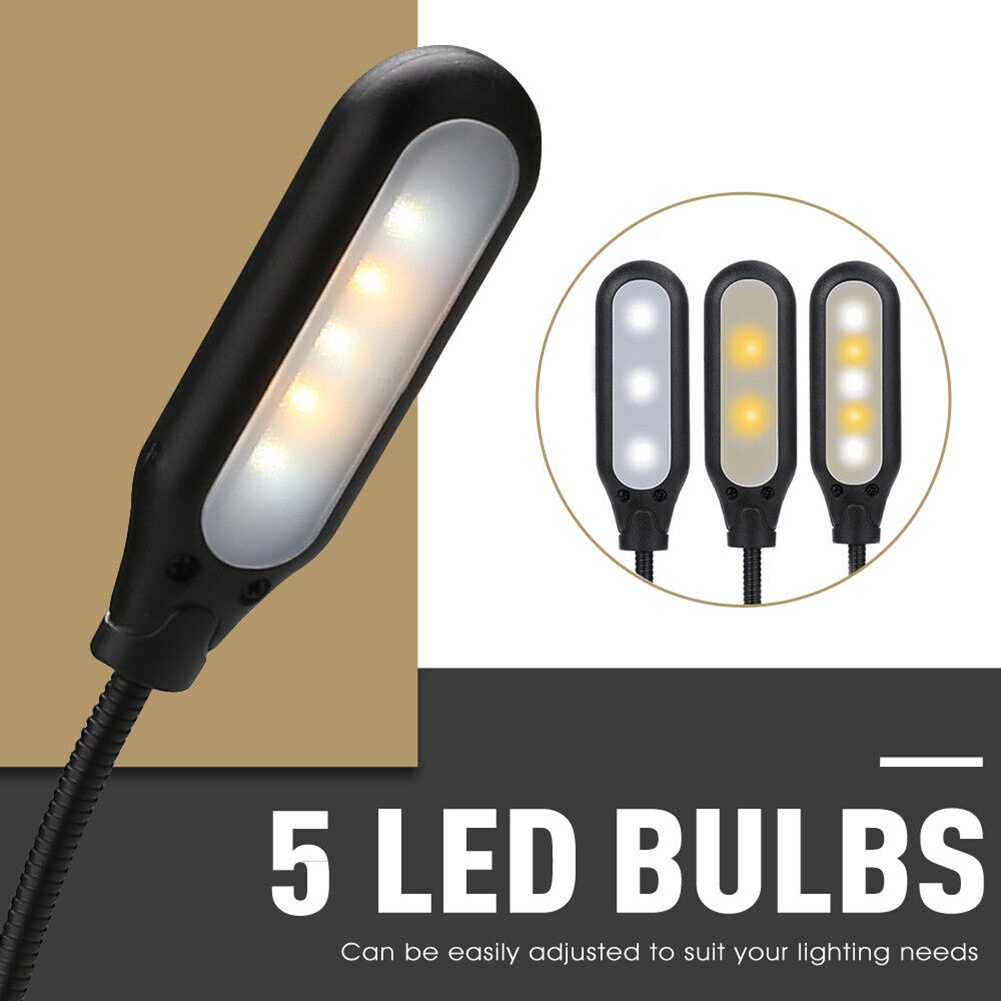 LED Reading Book Light With Flexible Clip USB Rechargeable Lamps For Reader