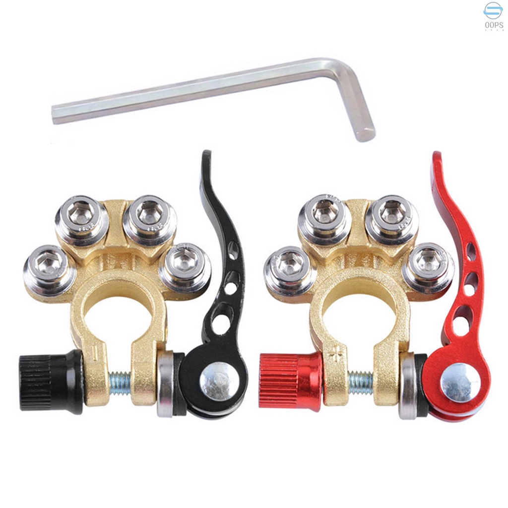Bộ 2 Kẹp Nối Đầu Cuối Pin Xe Hơi Tháo Lắp Nhanh Kèm 1 Cờ Lê Lục Giác