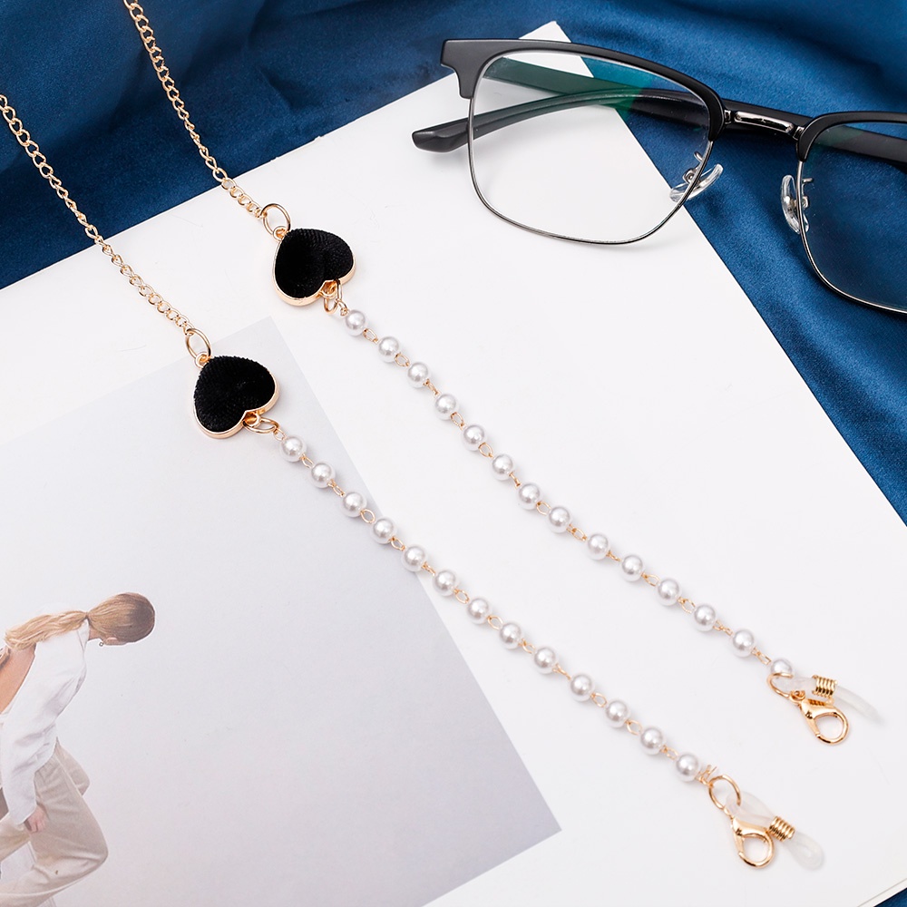 Dây Chuỗi Ngọc Trai Đeo Cổ Gắn Mắt Kính Thời Trang Sáng Tạo