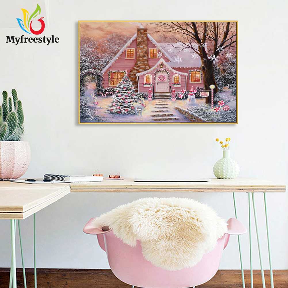 40*30cm Tranh Đính Đá Kim Cương Toàn Bộ Họa Tiết Giáng Sinh Diy