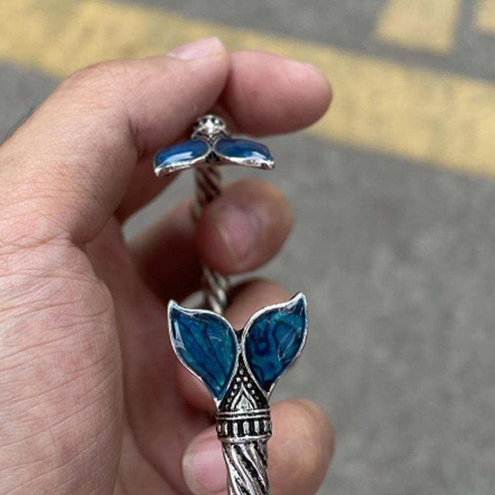 Vòng Tay Kim Loại Màu Gradient Hình Đuôi Nàng Tiên Cá Phong Cách Hàn Quốc Thời Trang Mùa Hè Cho Nữ A4K