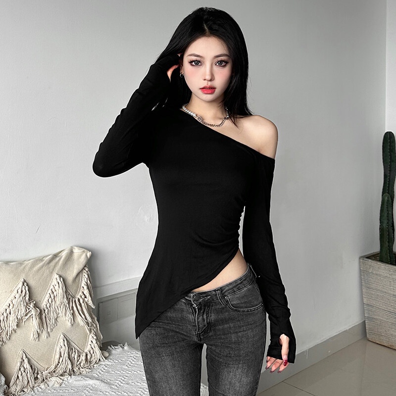 Klalien Áo Dệt Kim Tay Dài Mềm Mại Thoáng Khí Thời Trang Mùa Hè Dành Cho Nữ