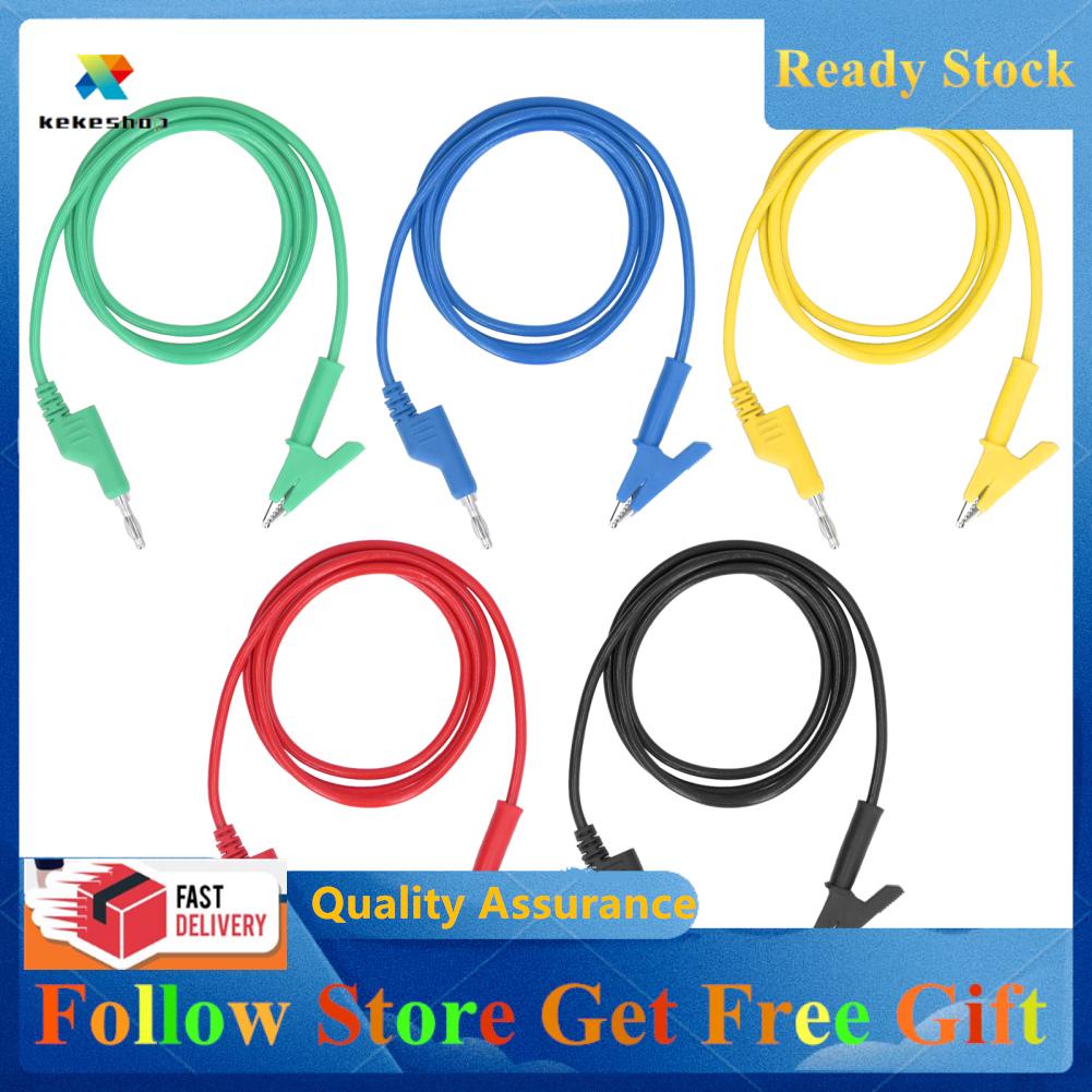 Kekeshop Banana Plug Test Leads Safe Silicone Sheath Test Flexible Brass Cable 10mm Opening Electrical 20A 3000V for Car Battery
