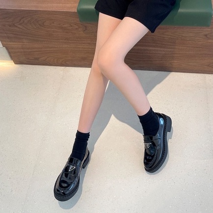 Giày Lười Nữ Prada Da Bóng Kiểu Dáng Thời Trang Đế Cao 5cm MT-001