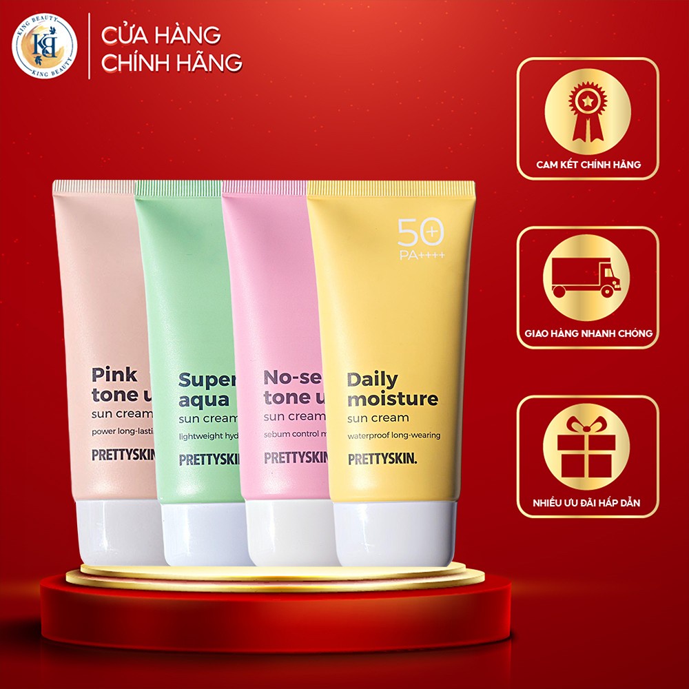 Kem Chống Nắng Nâng Tone, Kiềm Dầu Prettyskin 70ml
