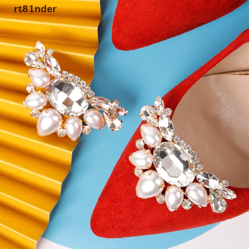 Rt 1 Kẹp Giữ Giày Cao Gót Đính Đá Lấp Lánh Trang Trí Đám Cưới Cho Nữ