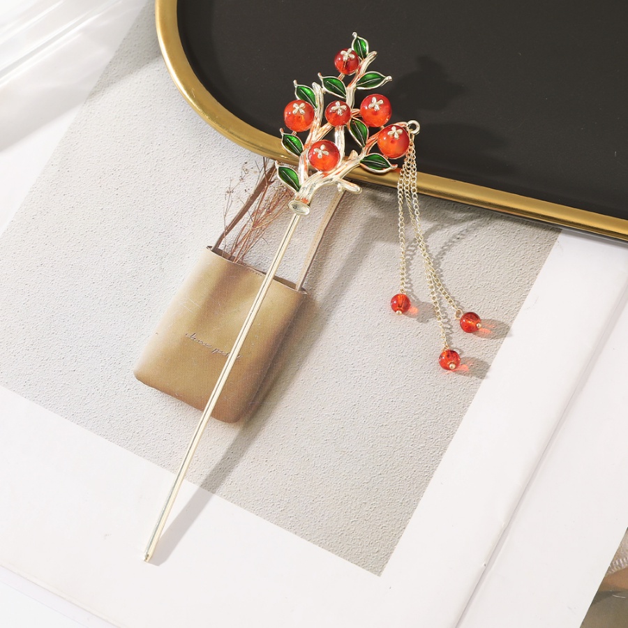 Trâm Cài Tóc Kim Loại Đính Hạt Pha Lê Và Tua Rua Phong Cách Hàn Quốc Mới