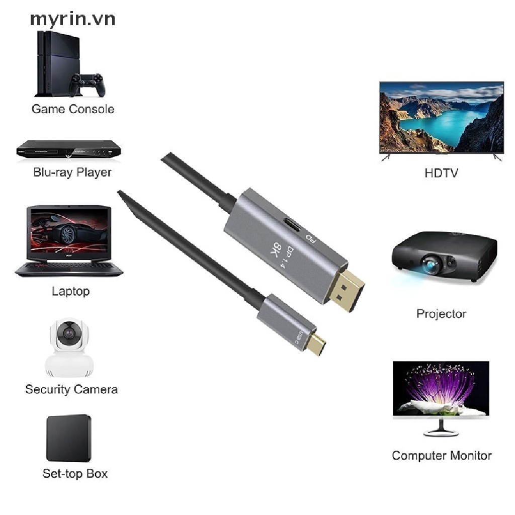 Cáp ChuyểN ĐổI 1.4 8K USB-C PD 8K @ 60Hz Thunderbolt 3 Sang DisplayPort