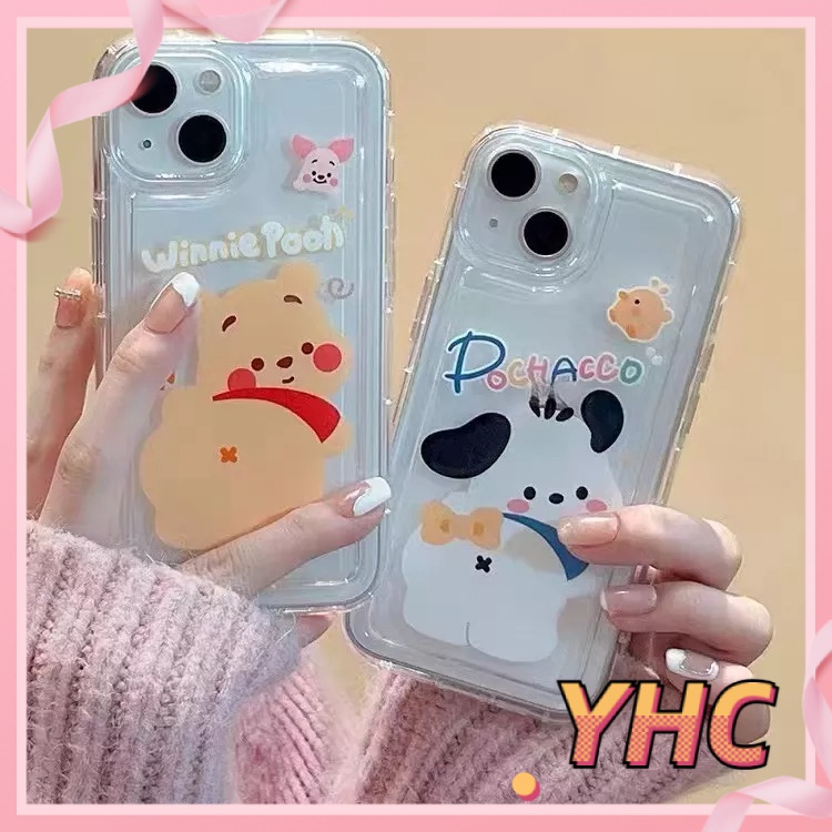 Ốp Lưng Phone Phim hoạt hình Pacha Dog Vinnie Bear giảm xóc TPU trong suốt vỏ túi khí Cho iphone 6 / 6s / 6splus / se / 7 / 7plus / 8 / 8plus / x / xs / xsmax / 11 / 12 / 13 / 14 / plus / pro / pro max-703